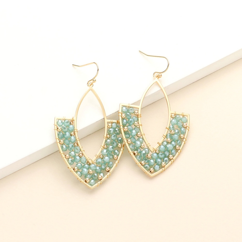 Gold Statement Beaded  Earrings